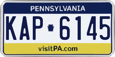 PA license plate KAP6145