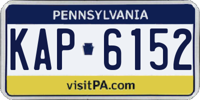 PA license plate KAP6152