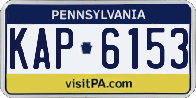 PA license plate KAP6153