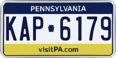 PA license plate KAP6179