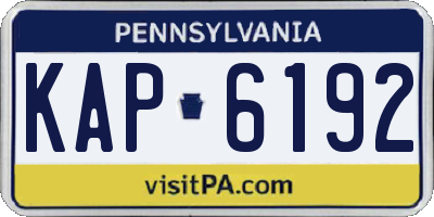 PA license plate KAP6192