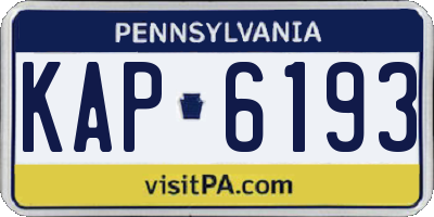 PA license plate KAP6193