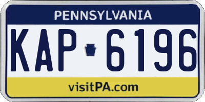 PA license plate KAP6196