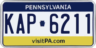 PA license plate KAP6211