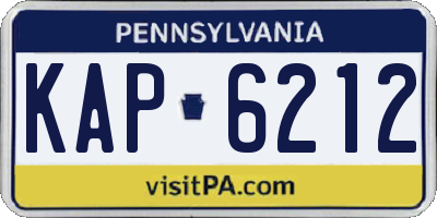 PA license plate KAP6212