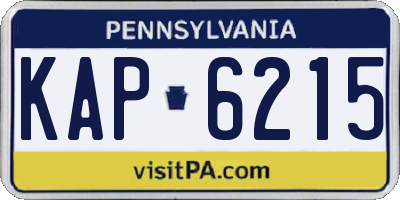PA license plate KAP6215