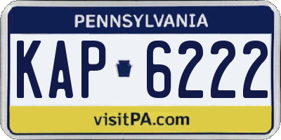 PA license plate KAP6222