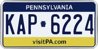 PA license plate KAP6224