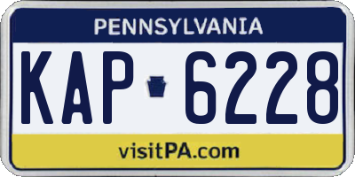 PA license plate KAP6228