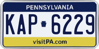 PA license plate KAP6229