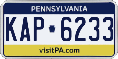 PA license plate KAP6233