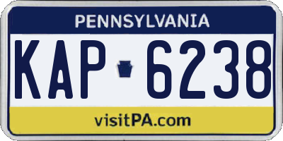 PA license plate KAP6238