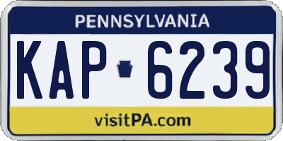 PA license plate KAP6239