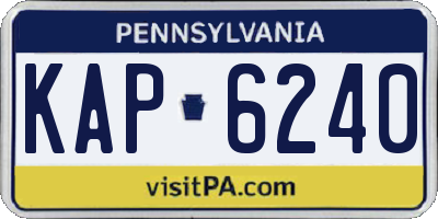 PA license plate KAP6240