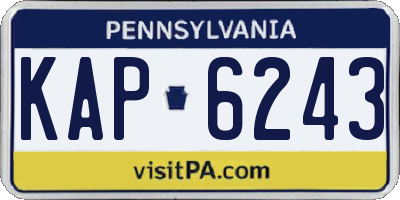 PA license plate KAP6243