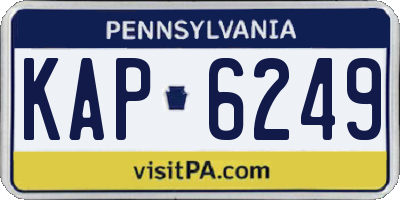 PA license plate KAP6249