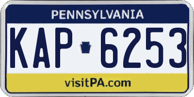 PA license plate KAP6253