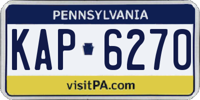 PA license plate KAP6270