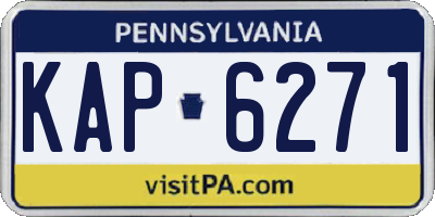PA license plate KAP6271