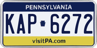 PA license plate KAP6272