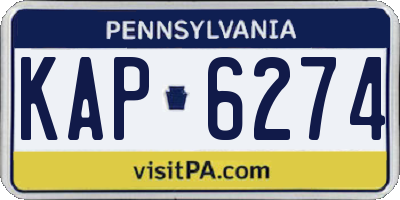 PA license plate KAP6274