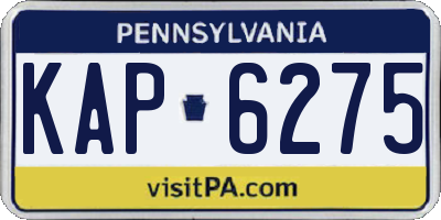 PA license plate KAP6275