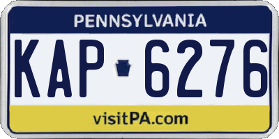 PA license plate KAP6276