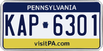 PA license plate KAP6301