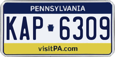 PA license plate KAP6309