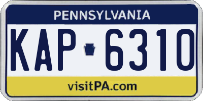 PA license plate KAP6310