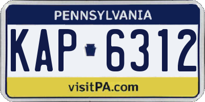 PA license plate KAP6312