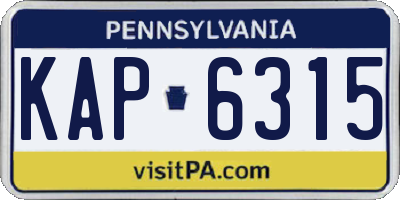PA license plate KAP6315