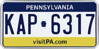PA license plate KAP6317