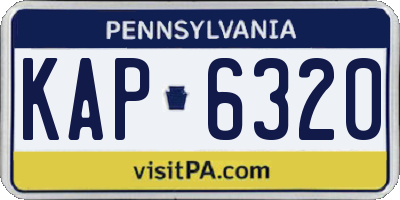 PA license plate KAP6320