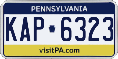 PA license plate KAP6323