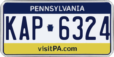 PA license plate KAP6324