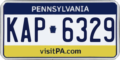 PA license plate KAP6329