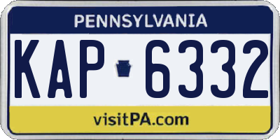 PA license plate KAP6332