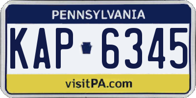 PA license plate KAP6345
