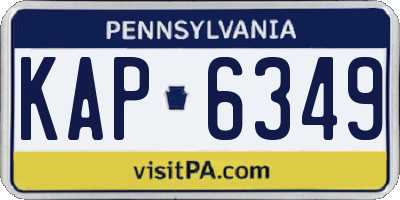 PA license plate KAP6349