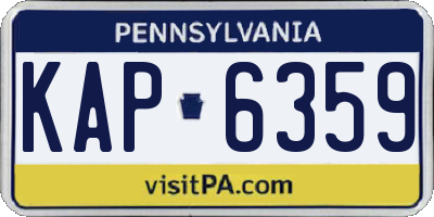 PA license plate KAP6359