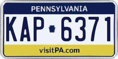 PA license plate KAP6371