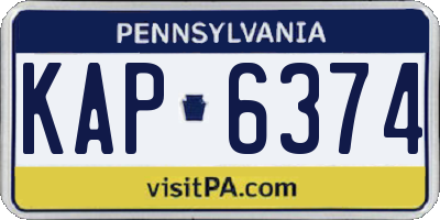 PA license plate KAP6374