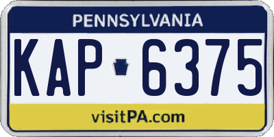PA license plate KAP6375
