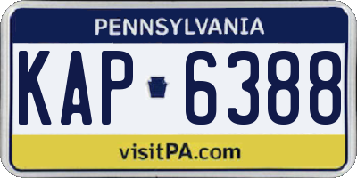 PA license plate KAP6388