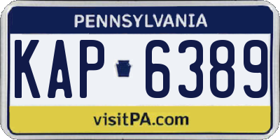 PA license plate KAP6389