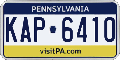 PA license plate KAP6410