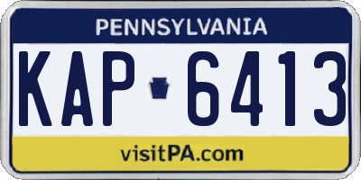 PA license plate KAP6413
