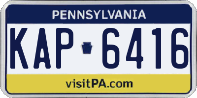 PA license plate KAP6416
