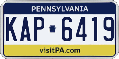 PA license plate KAP6419
